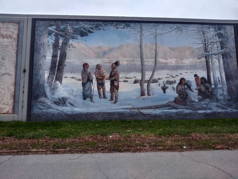 Early Shawnee Village mural image. Click for full size.