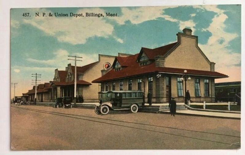 The Northern Pacific Depot - Vintage Postcard image. Click for full size.