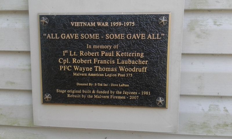 Malvern Vietnam War Memorial. Click for full size. Malvern Vietnam War Memorial image. Click for full size.