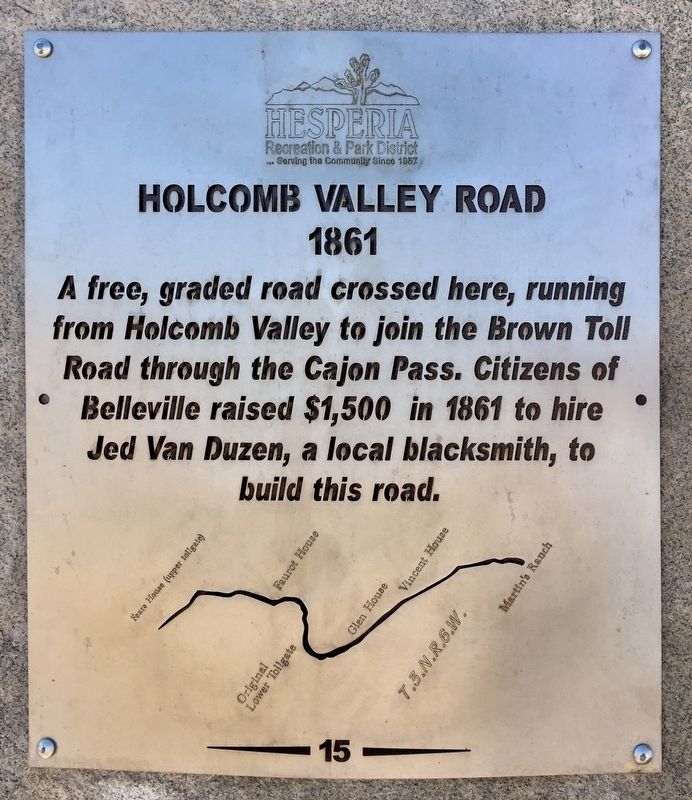 Holcomb Valley Road Marker image. Click for full size.