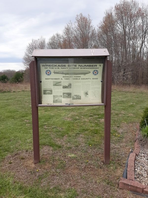 Wreckage Site Number 1 of the U.S. Navy Airship Shenandoah Marker image. Click for full size.