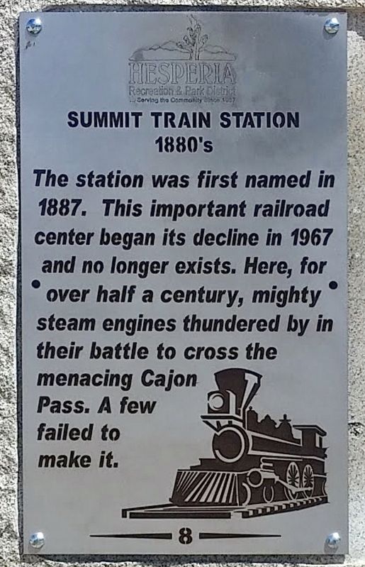 Summit Train Station Marker image. Click for full size.