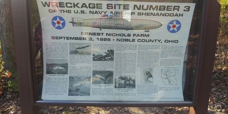 Wreckage Site Number 3 of the U.S. Navy Airship Shenandoah Marker image. Click for full size.