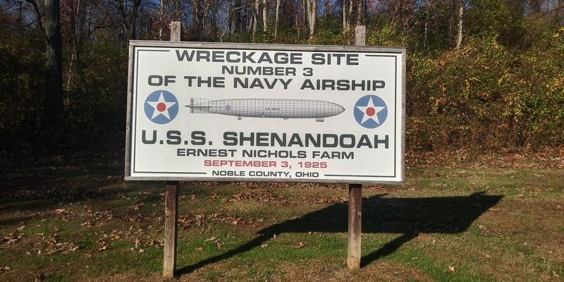 Wreckage Site Number 3 of the Navy Airship U.S.S. Shenandoah Marker image. Click for full size.