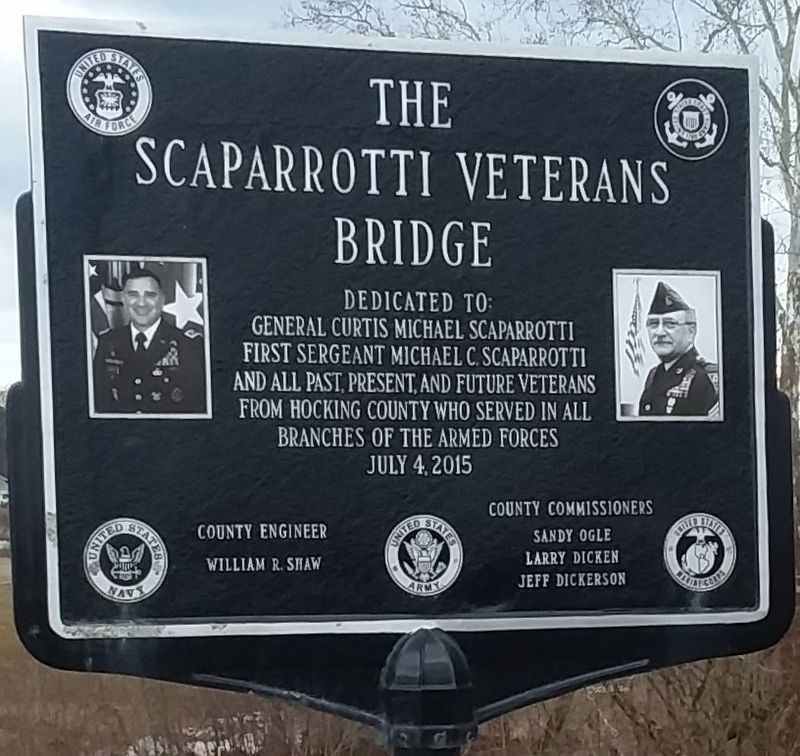 The Scaparrotti Veterans Bridge Marker. Click for full size. The Scaparrotti Veterans Bridge Marker image. Click for full size.