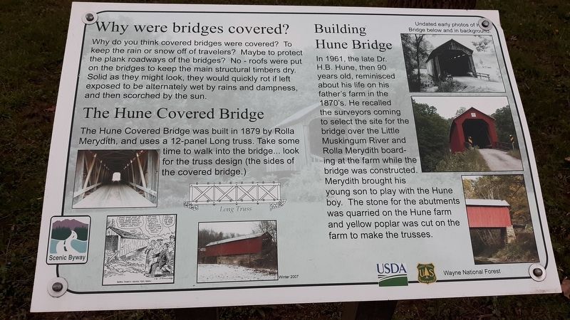 Hune Covered Bridge Marker image. Click for full size.