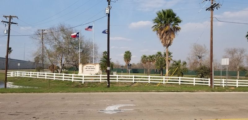 The view of the Bazán and Longoria Murders Marker from the road image. Click for full size.
