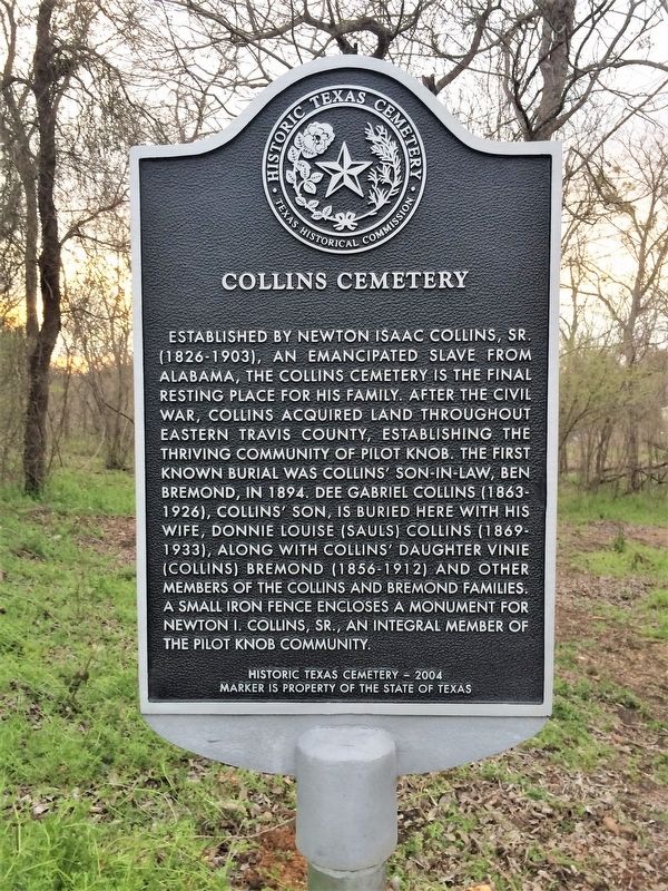 Collins Cemetery Marker image. Click for full size.