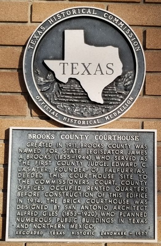 Brooks County Courthouse Marker image. Click for full size.