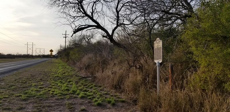 The view of the Site of Los Olmos Marker from the road. Click for full size. The view of the Site of Los Olmos Marker from the road image. Click for full size.