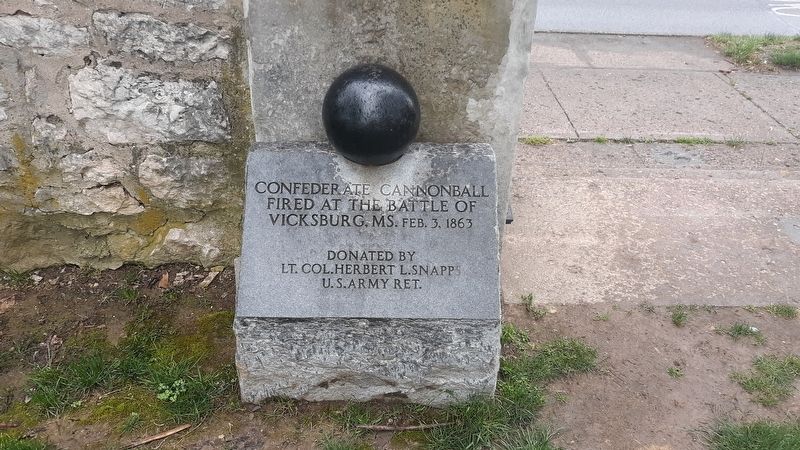 Confederate Cannonball Marker. Click for full size. Confederate Cannonball Marker image. Click for full size.