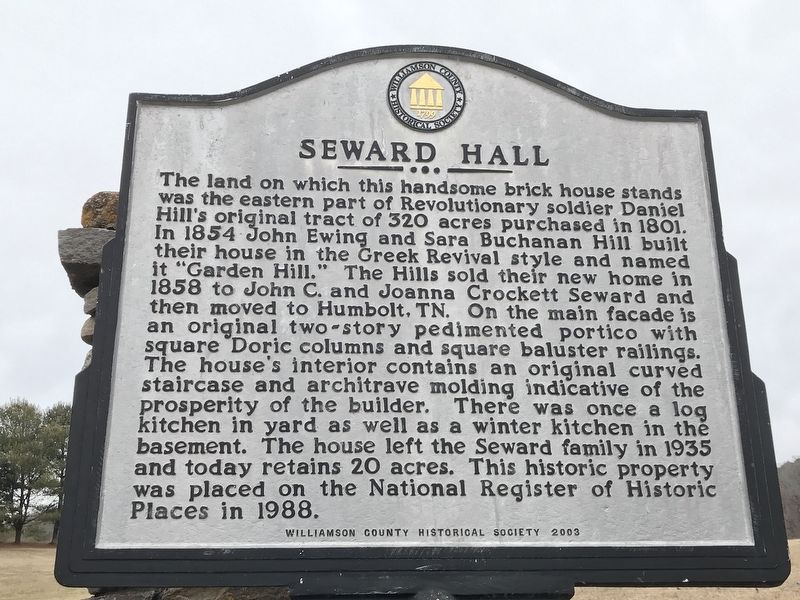 Seward Hall Marker image. Click for full size.