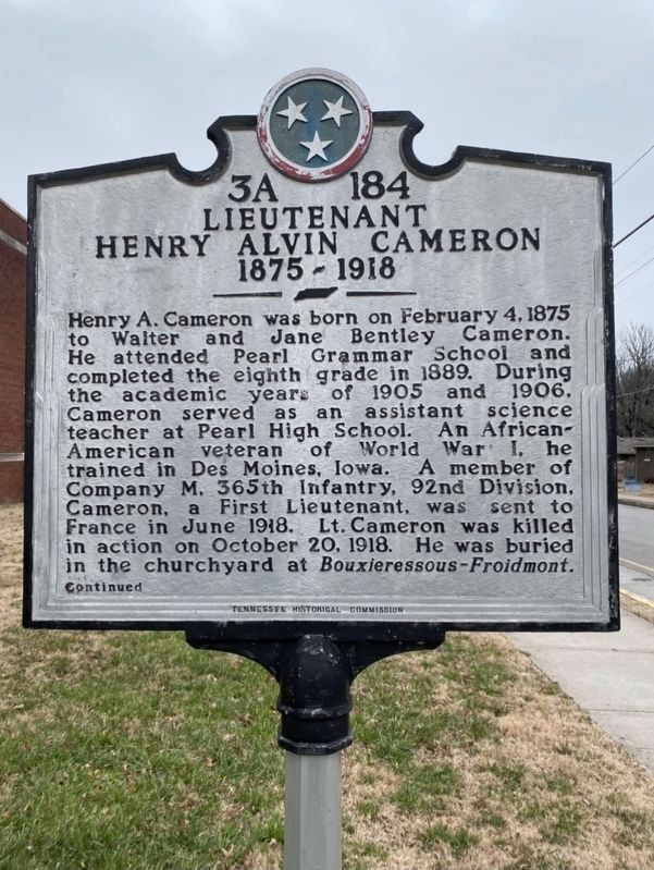 Lieutenant Henry Alvin Cameron 1875-1918 side of the marker. Click for full size. Lieutenant Henry Alvin Cameron 1875-1918 side of the marker image. Click for full size.