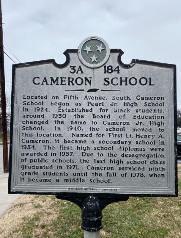 Cameron School side of the marker. Click for full size. Cameron School side of the marker image. Click for full size.