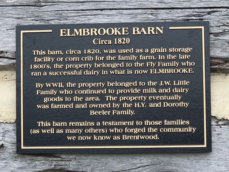 Elmbrooke Barn Marker. Click for full size. Elmbrooke Barn Marker image. Click for full size.