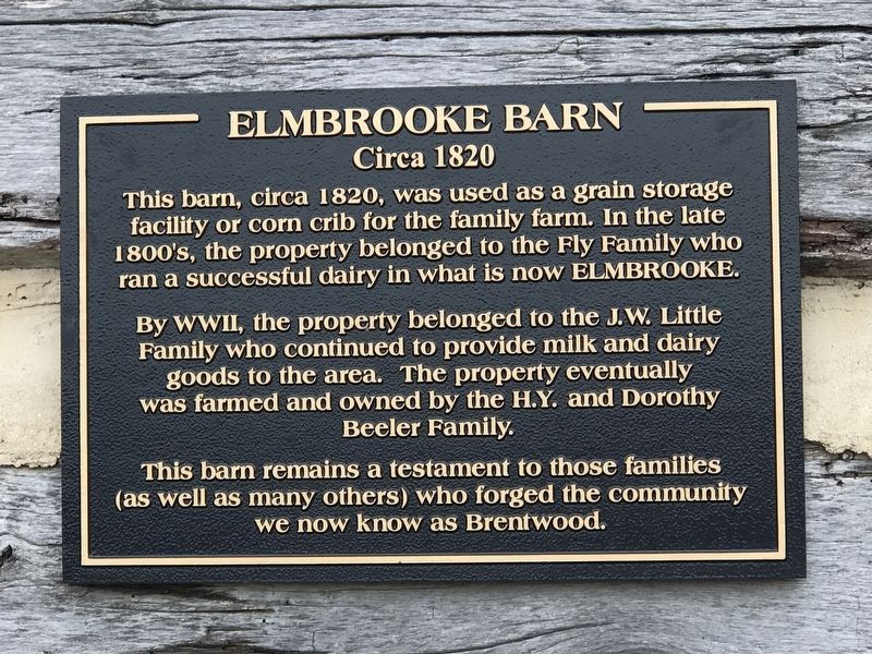 Elmbrooke Barn Marker image. Click for full size.