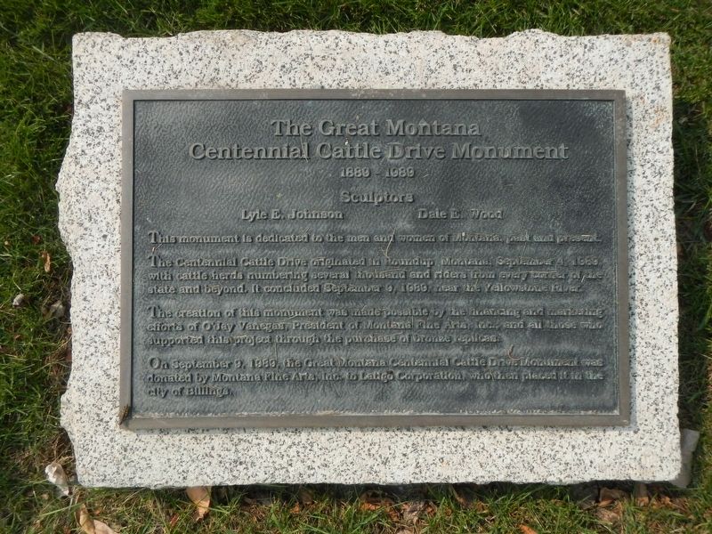 The Great Montana Centennial Cattle Drive Monument image. Click for full size.