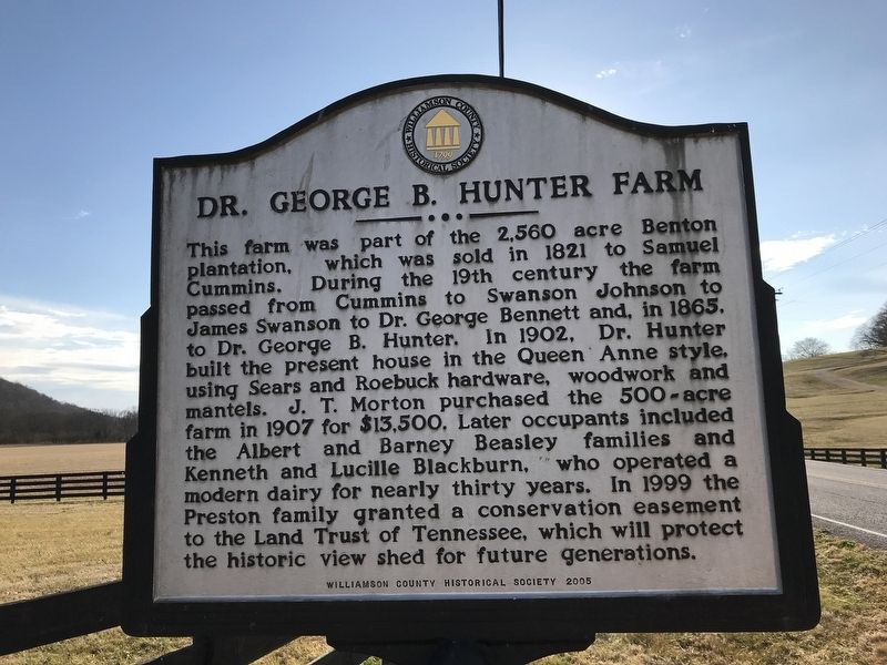 Dr. George B. Hunter Farm Marker image. Click for full size.