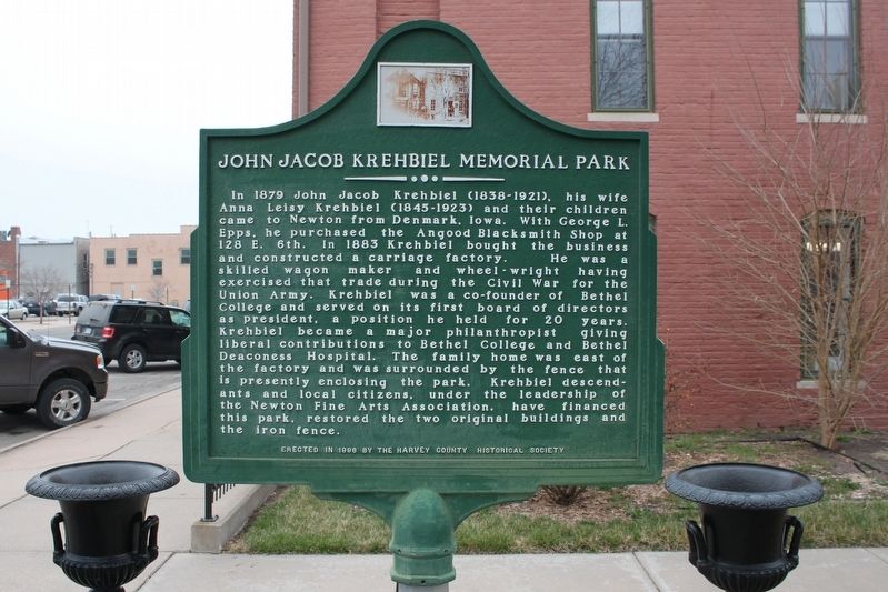 John Jacob Krehbiel Memorial Park Marker image. Click for full size.