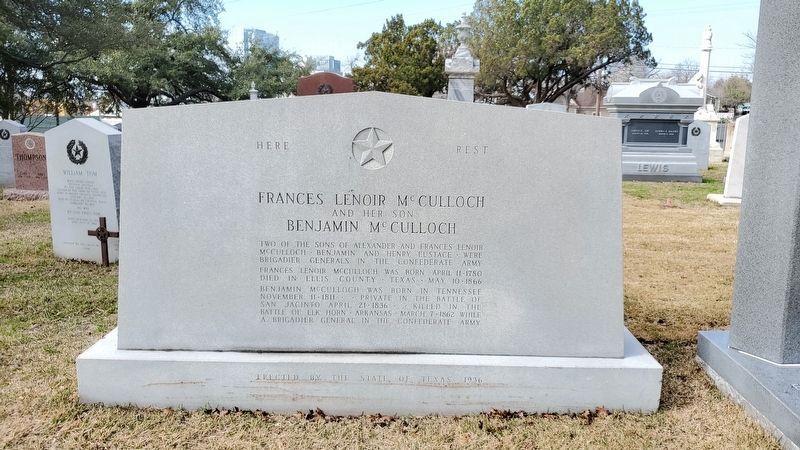 Frances and Benjamin McCulloch Marker image. Click for full size.