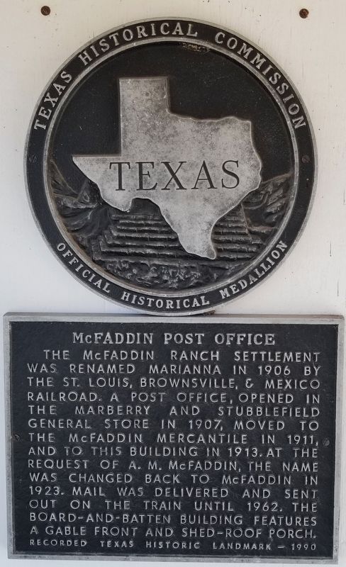 McFaddin Post Office Marker image. Click for full size.
