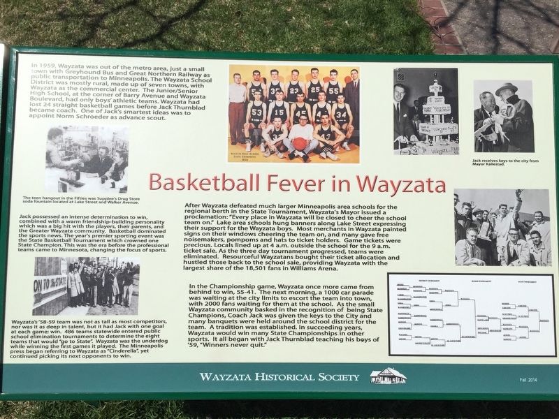 Basketball Fever in Wayzata Marker. Click for more information. Basketball Fever in Wayzata Marker image. Click for more information.