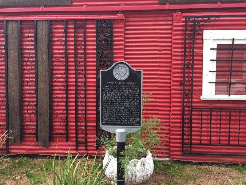 F. Weigl Iron Works Marker. Click for full size. F. Weigl Iron Works Marker image. Click for full size.