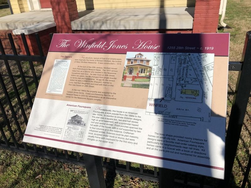 The Winfield-Jones House Marker image. Click for full size.