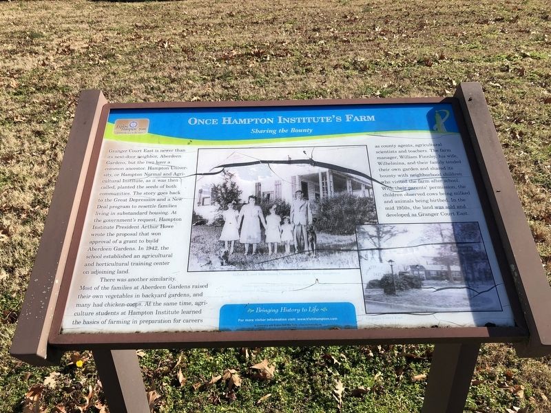 Once Hampton Institute's Farm Marker image. Click for full size.