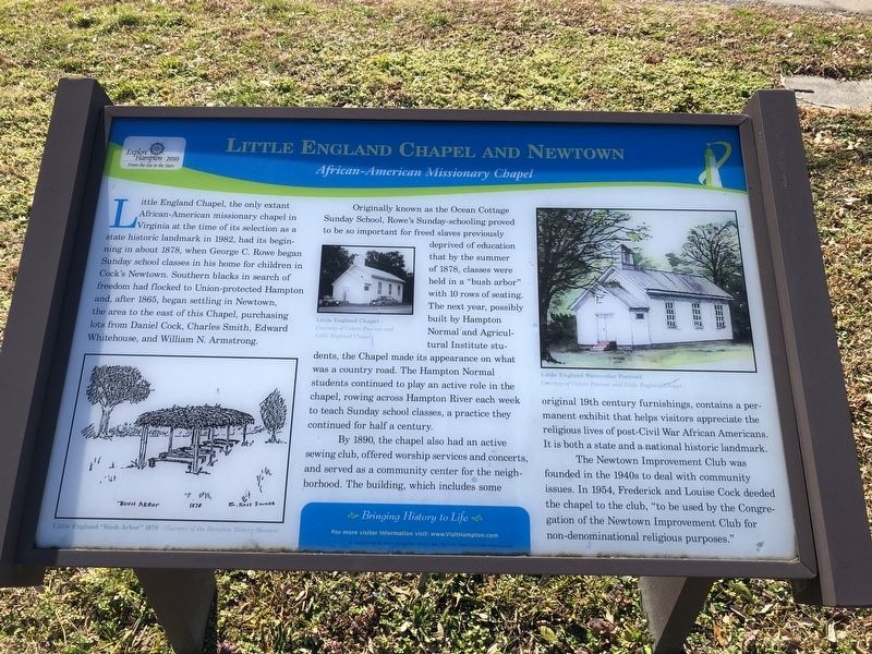 Little England Chapel and Newtown Marker image. Click for full size.