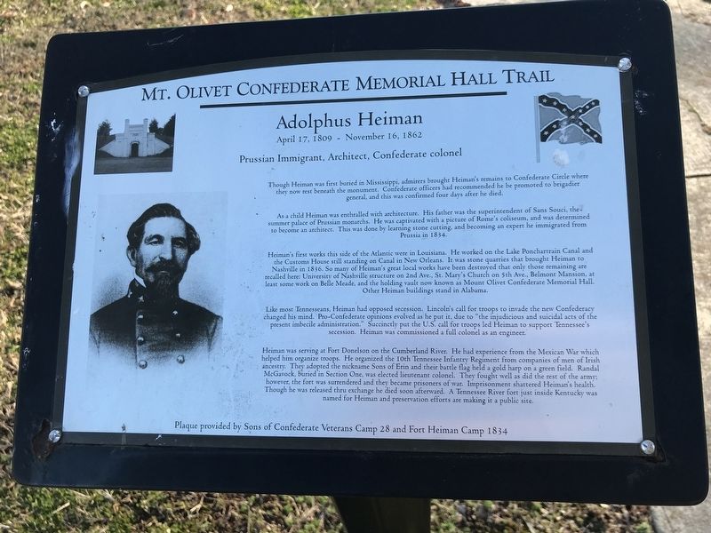 Adolphus Heiman Marker image. Click for full size.