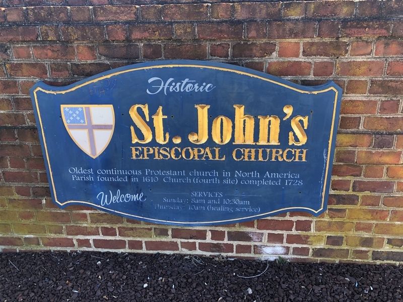 Historic St. John's Episcopal Church Marker. Click for full size. Historic St. John's Episcopal Church Marker image. Click for full size.