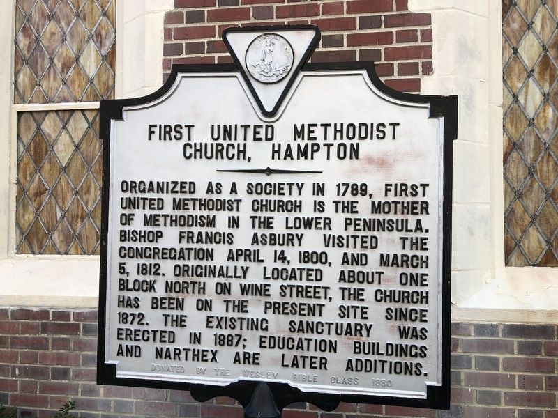 First United Methodist Church, Hampton Marker image. Click for full size.