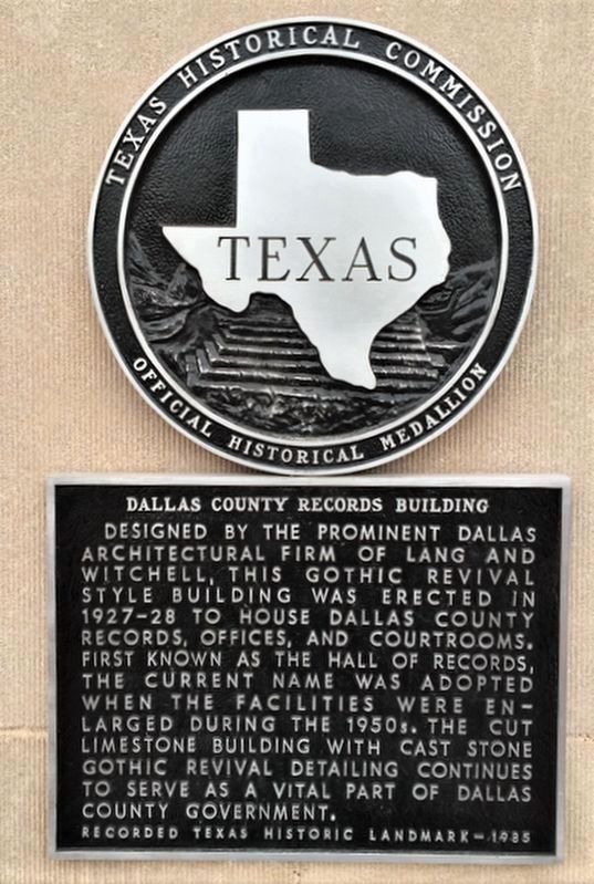 Dallas County Records Building Marker image. Click for full size.