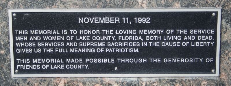 Lake County Service Memorial image. Click for full size.