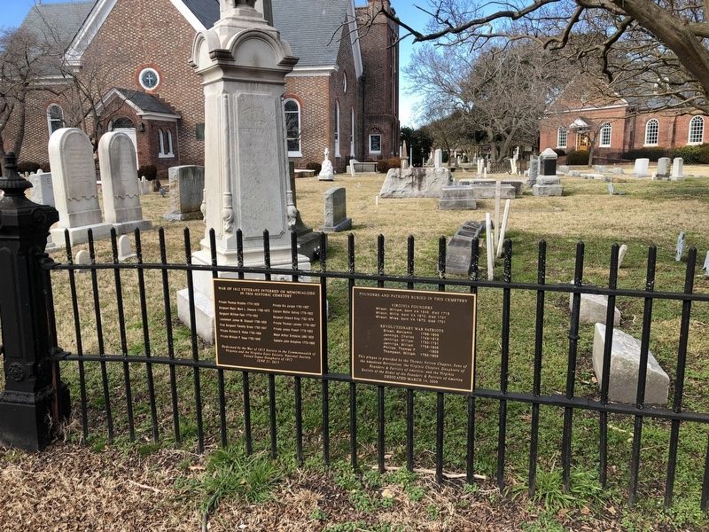 Founders And Patriots Buried In This Cemetery Marker image. Click for full size.