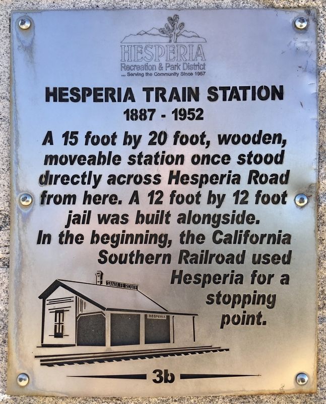 Hesperia Train Station Marker image. Click for full size.
