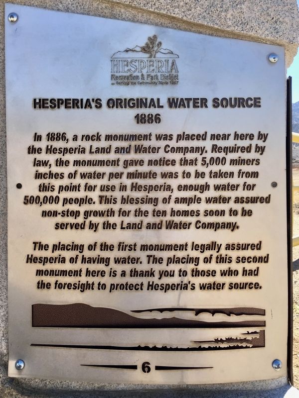 Hesperia’s Original Water Source Marker image. Click for full size.