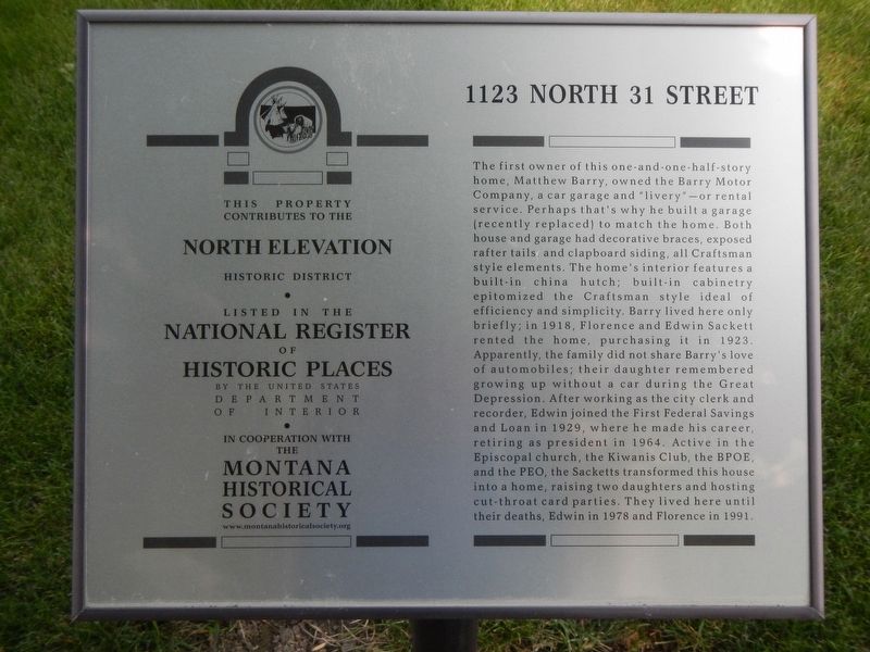 1123 North 31 Street Marker image. Click for full size.