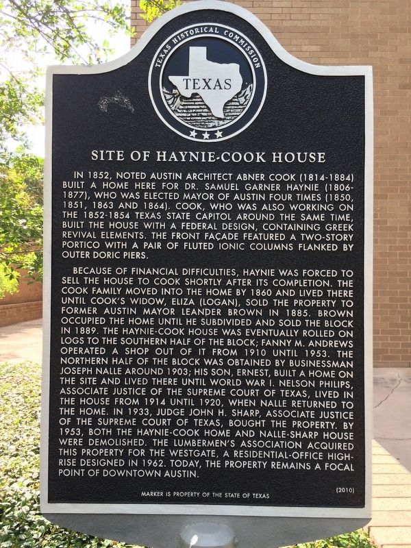 Site of Haynie-Cook House Marker image. Click for full size.