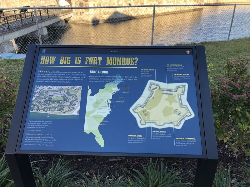 How Big Is Fort Monroe? Marker image. Click for full size.