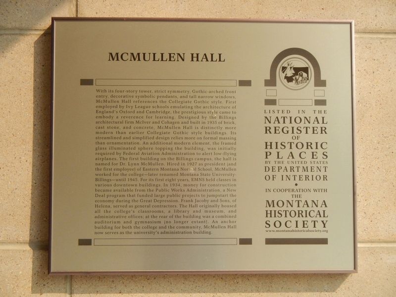 McMullen Hall Marker image. Click for full size.