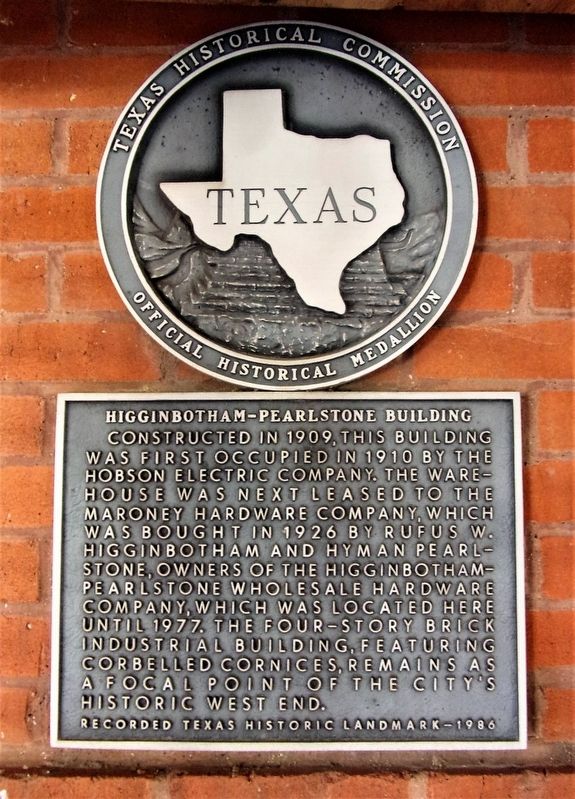 Higginbotham-Pearlstone Building Marker image. Click for full size.
