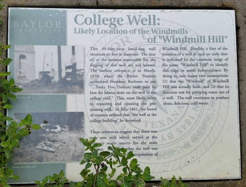 College Well: of Windmill Hill Marker image. Click for full size.