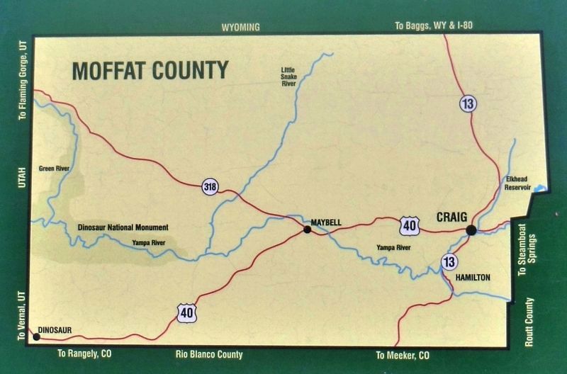 Marker detail: Moffat County Map. Click for full size. Marker detail: Moffat County Map image. Click for full size.