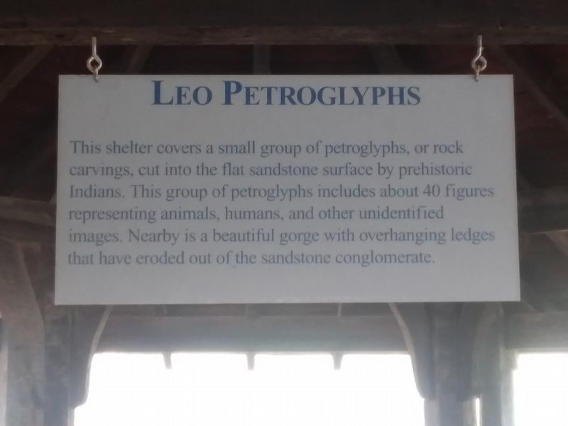 Leo Petroglyphs Marker image. Click for full size.