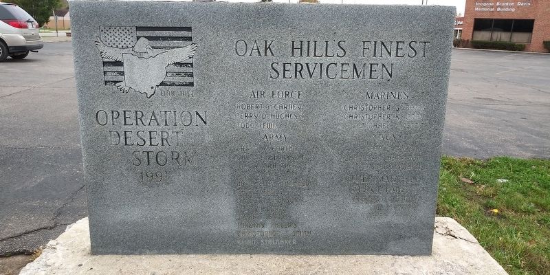 Oak Hill's Finest Servicemen Marker image. Click for full size.