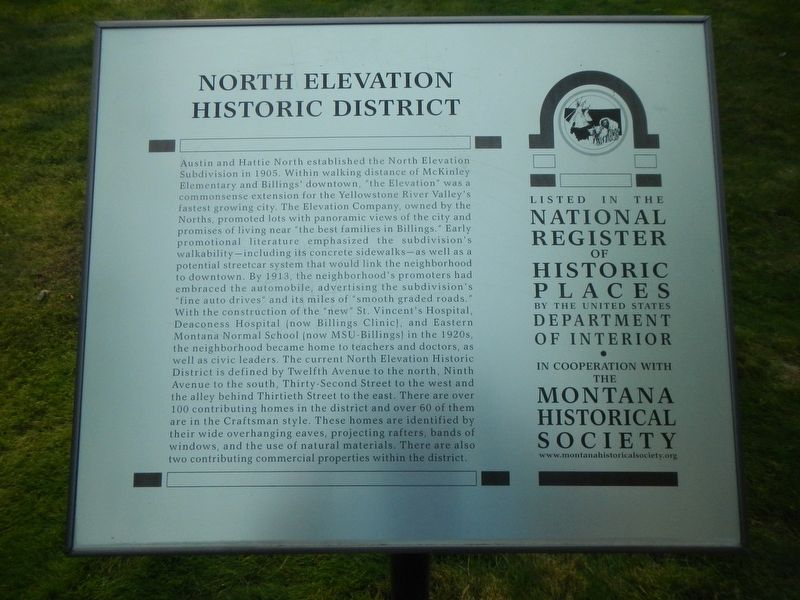 North Elevation Historic District Marker image. Click for full size.