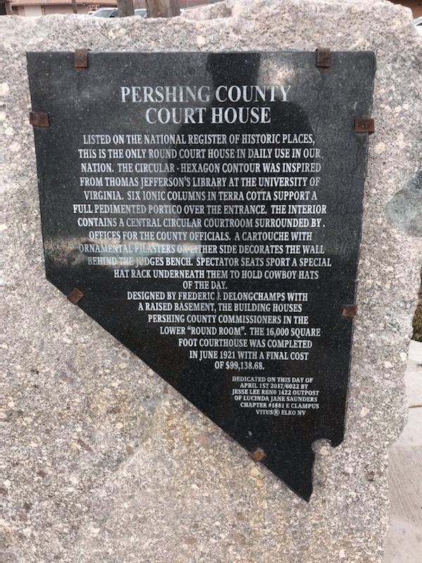 Pershing County Court House Marker image. Click for full size.