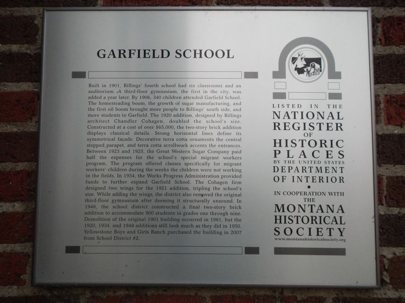Garfield School Marker image. Click for full size.